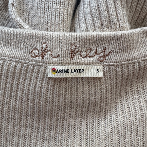 Marine Layer Robin Crop Cardigan in Oatmeal Sz S Cozy Basics Classic Fall Winter - Picture 4 of 9